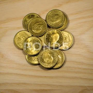 Swedish golden coins Stock Photos