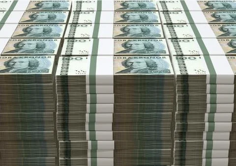 Swedish krona notes pile Illustrazione stock