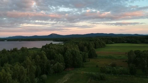 Swedish Lake &amp; Forest Aerial Drone Footage Stock Footage 96996450