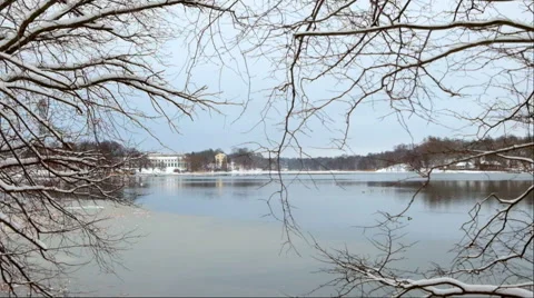 Swedish lake winter time Stock Footage 46511300
