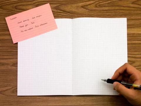 Swedish; Learning New Language Writing Words on the Notebook Stock Photos