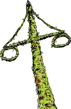 Swedish Midsummer Maypole Stock Illustration
