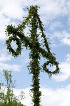 Swedish midsummer pole Stock Photos