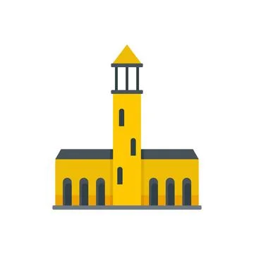 Swedish old building icon flat isolated Ilustración de archivo
