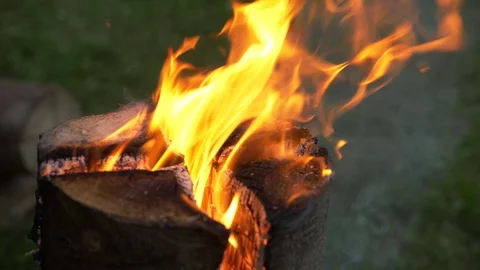 Swedish torch. DIY solution for heating in nature. Stockbeeldmateriaal 97231705