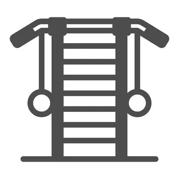 Swedish wall playground solid icon, interior design concept, childrens indoor Illustrazione stock