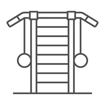 Swedish wall playground thin line icon, interior design concept, childrens Illustrazione stock