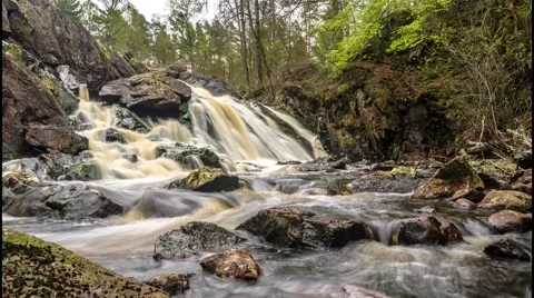 Swedish waterfall timelapse in 4k Stock-Footage 68645645