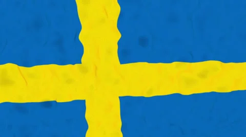 Swedish waving flag Stock Footage 33706702