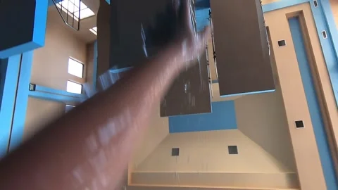 Sweeming in the pool 1 Stock Footage 310634666