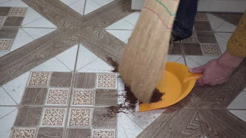 Sweep with a broom Stock Footage 309999270