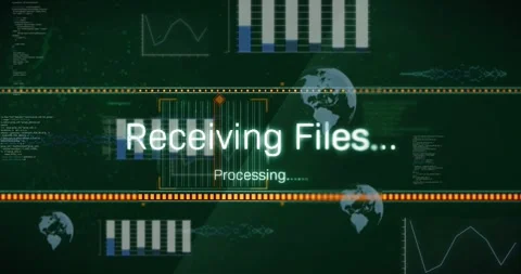 Sweep crossing starting transfer Receiving Files pulsing, bar moving updating, Stock Footage 329533584
