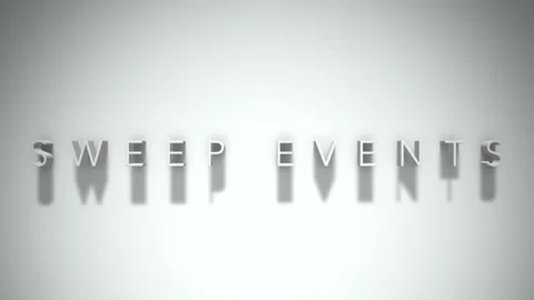 Sweep events 3D title animation with shadows on a white background Stock Footage 298002717