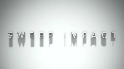 Sweep impact 3D title animation white text on a white background Stock Footage 299647793