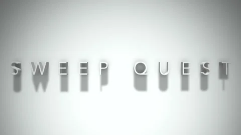 Sweep quest 3D title animation with shadows on a white background Stock Footage 297568086