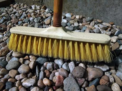 Sweep on the rocks - tool 库存照片