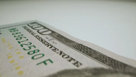 Sweeping $100 Bill Macro 02 Stock-Footage 128162090