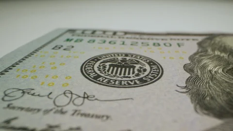 Sweeping $100 Bill Macro 07 Stock-Footage 128164181