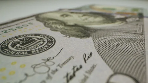 Sweeping $100 Bill Macro 11 Stock-Footage 128172446