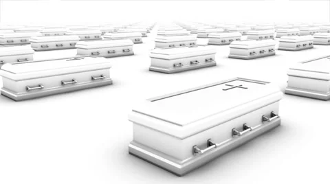 Sweeping across endless Coffins front Stock Footage 32628819