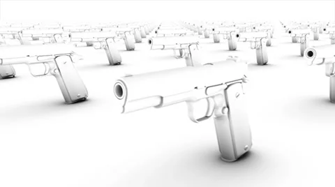 Sweeping across endless handguns front Stock Footage 31906837