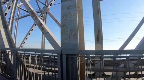 The sweeping arches of the bridge Stock Footage 98307823