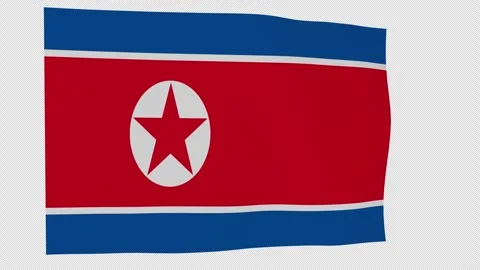 Sweeping Billowing North Korea Loop Alpha Channel Video stock 342926293