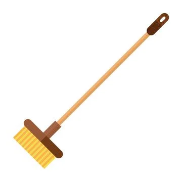 Sweeping brush flat clipart vector illustration Illustrazione stock