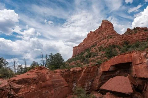 Sweeping cloudscape over Devil's Kitchen near Sedona, Arizona Stock Photos