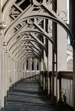 In a sweeping display of 19th-century elegance, the bridge's skeletal arche.. Stock Photos