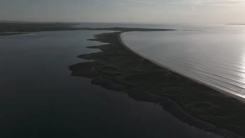Sweeping Drone Pass Over Streedagh Beach With Evening Light Stock Footage 310001205