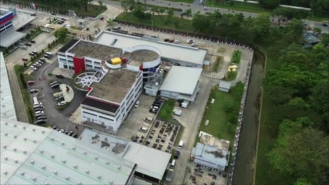Sweeping Drone Perspective of a Modern Commercial and Administrative Campus.. Stock Footage 335127693
