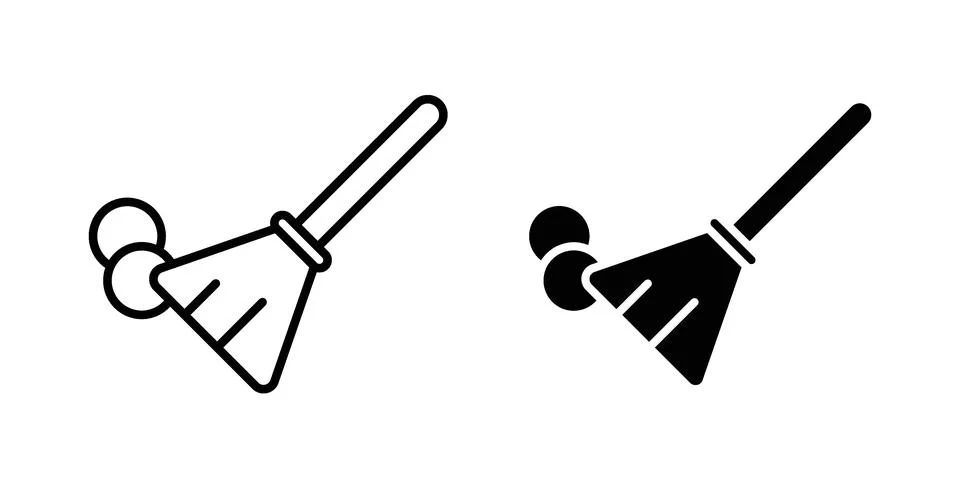 Sweeping icon black vector isolated on white Stock Illustration