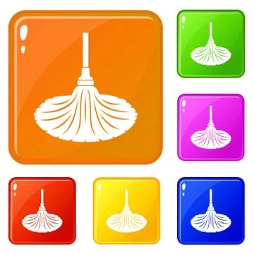 Sweeping icons set vector color Illustration