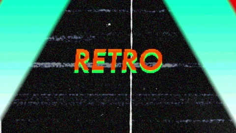 Sweeping loading bar across VHS glitch display, unveiling 3D retro neon logo, Stock Footage 311415875