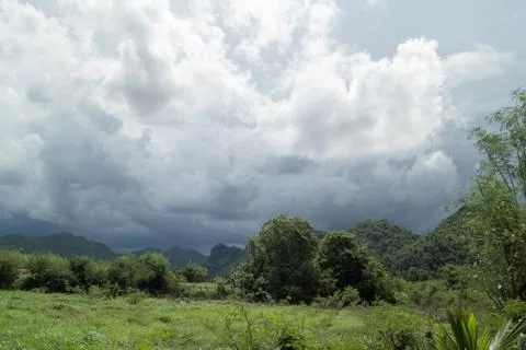 Sweeping monsoon - view into the landscape - 4 Stock Photos
