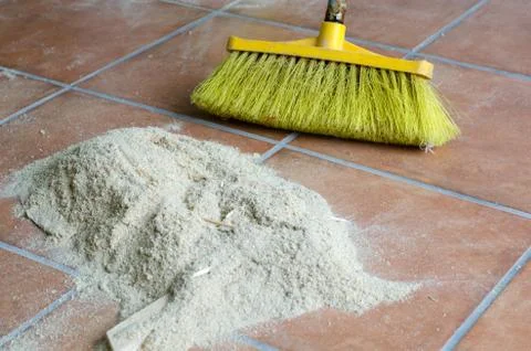 Sweeping sawdust Stock Photos