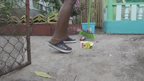 SWEEPING UP THRASH Video stock 145450923