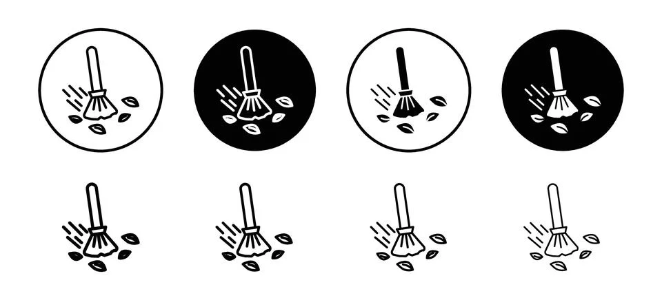 Sweeping vector icon set collection. Sweeping Outline flat Icon. Stock Illustration
