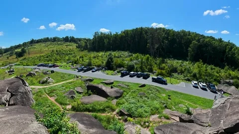 Sweeping View from Devil's Den at Gettysburg National Military Park Pennsylvania 스톡 동영상 346244158