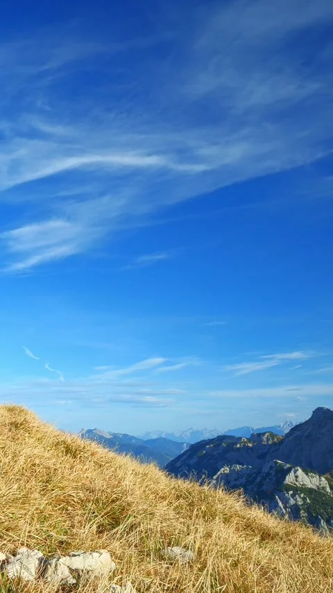 Sweeping View Over the Enge Valley From the Luferspitze Ridge With Autumn Lig Stock Footage 308879098