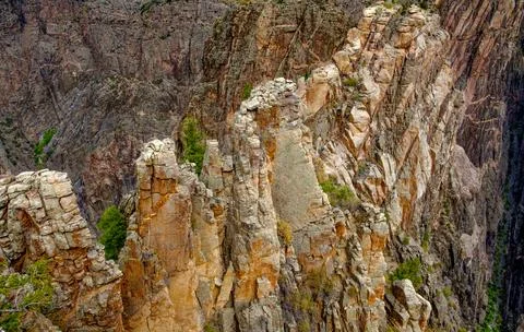 Sweeping view of the rugged terrain at Devil's Lookout of the Black Canyon of Stock Photos