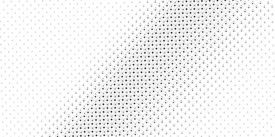 A sweeping wave of connected halftone nodes fades across a clean monochrome.. Stock Illustration