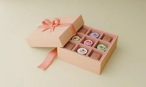 Sweet 3D Chocolate Treat Stock Illustration