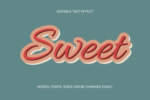 Sweet 3d editable text effect Stock Illustration
