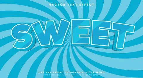 Sweet 3d editable text effect Template Illustrazione stock