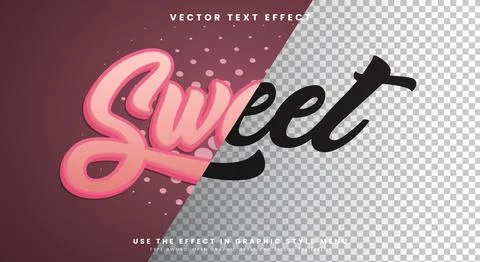Sweet 3d editable text effect Template Stock Illustration