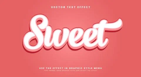 Sweet 3d editable text effect Template Stock Illustration