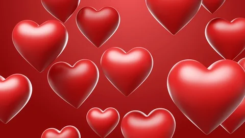 Sweet 3D heart falling down black background video loop for valentine day Stock Footage 122103145