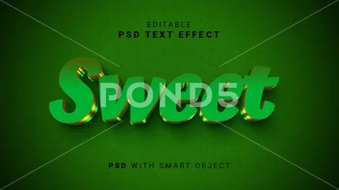 Sweet 3d Text Effect Editable PSD PSD Template